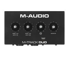M-AUDIO M-Track Duo USB garso sąsaja Crystal pirminis stiprintuvas 16 bitų 48 kHz Juodas
