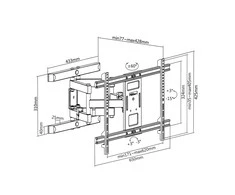 Laikiklis Maclean MC-881 TV bracket 37-85 " Juodas max Vesa 600x400 60kg