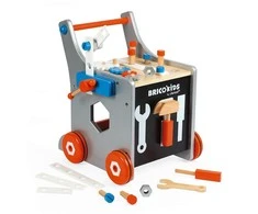 JANOD medinis magnetinis stumdukas-veiklos centras BRICO KIDS DIY TROLLEY
