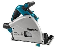 Makita DSP601ZJU Akumuliatorinis diskinis pjūklas, 56 mm, 165x20 mm, 2X18V, pjovimas kampu nuo -1° iki +48°, Bluetooth!!! lagaminas
