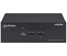 Intracom MANHATTAN KVM jungiklis HDMI/USB 4x1 dvigubo monitoriaus vaizdo 4K 30Hz
