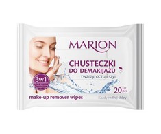 Makiažo servetėlės ​​veidui, akims ir kaklui valyti Marion 3in1, 20 vnt.