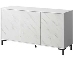 Cama Meble Komoda - Marmo 150x45x80,5 Cm Balta Matinė/Margolo Balta