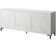 Cama Meble Komoda - Marmo 200x45x80,5 Cm Balta Matinė/Margolo Balta