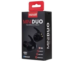 Belaidės Ausinės - Maxell Mini Duo, Juodos