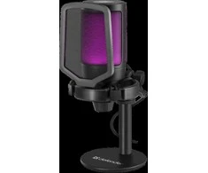 Defender, do streamowania mikrofon, IMPULSE GMC 600, garsumo valdymas, juoda, Podświetlany RGB