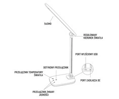 Montis Stalinė lempa wielofunkcyjna LED MT042 table lamp 5.7 W F Baltas