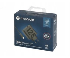 Motorola TurboPower kelioninis įkroviklis USB-C 125W su USB-C/USB-C kabeliu juodos spalvos
