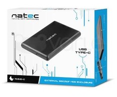 NATEC NKZ-0942 Natec išorinis HDD/SSD korpusas RHINO-C, skirtas 2,5" SATA - USB Type-C, aliuminis