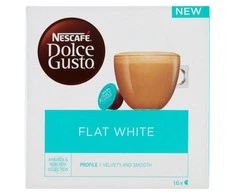 Nescafe Dolce Gusto Flat Baltas Kava, 16 kapsulių dėžutėje