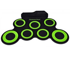 NN OEM PRZENOŚNA PERKUSJA ELEKTRYCZNA ZWIJANA DRUM PAD USB MP3 + PAŁECZKI