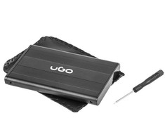 NATEC UKZ-1003 UGO HDD/SSD enclosure for 2.5" SATA - USB2 Aluminum juodas