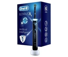 Oral-B | Elektrinis dantų šepetėlis | Genius X | Įkraunamas | Suaugusiems | Šepetėlių skaičius galvutės įeina 1 | Number of teeth brushing modes 6 | Midnight Juodas