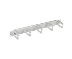 Kabelių organizatorius 1U 19" 5 plastikiniai laikikliai, pilkas ALANTEC