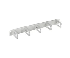Kabelių organizatorius 1U 19" 5 plastikiniai laikikliai, pilkas ALANTEC
