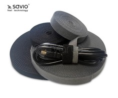 SAVIO Organizer for cables, Tape, Velcro, Juodas, 10m OC-01/B 1 pc