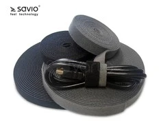 SAVIO Organizer for cables, Tape, Velcro, Juodas, 10m OC-01/B 1 pc