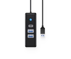 Orico Hub adapteris USB prie 2x USB 3.0 + USB-C, 5 Gbps, 0.15 m (juodas)