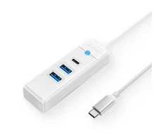 Orico Hub adapteris USB-C prie 2x USB 3.0 + USB-C, 5 Gbps, 0,15 m (baltas)