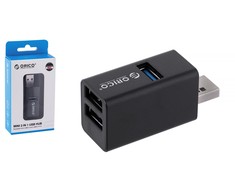 ORICO MINI HUB USB-A, 3x USB-A (2x2.0, 1x3.1), MINI-U32L-BK-BP