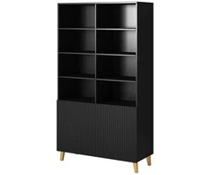 Cama Meble Knygų Lentyna - Pafos 100x40x176,5 Cm, Matinė Juoda