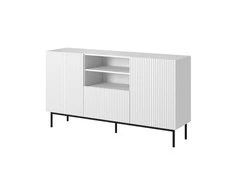 Cama Meble Baldų Komoda - Pafos Ant Juodo Plieno Rėmo 150x40x90 Cm Balta Matinė