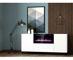 Cama Meble Komoda - Pafos Su Elektriniu Židiniu 180x42x82 Cm Balta Matinė