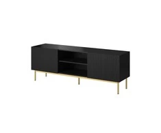 TV staliukas Cama Meble TV Spintelė - Pafos 150x40x60, Auksinė, Juoda
