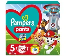 Pampers Active Baby Pants Sauskelnės-Kelnaitės - Šunyčių patrulių leidimo, 5 dydis, 12-17kg, 66 vnt.