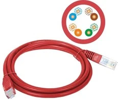 Alantec KKU5CZE1 tinklo kabelis, raudonas, 1 m, Cat5e U/UTP (UTP)