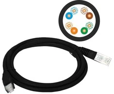 Alantec KKU5CZA3 networking cable Juodas 3 m Cat5e U/UTP (UTP)