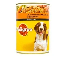 Pedigree Veislė su vištiena ir morkomis želė 400g