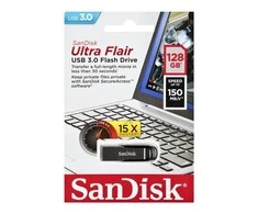 USB laikmena SanDisk Ultra Flair, 128 GB, USB 3.0, 150 MB/s