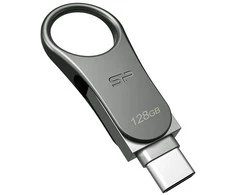 „Silicon Power Mobile C80“ USB atmintinė 128 GB A tipo USB / C tipo USB 3.0 (3.1 Gen 1) Titanium