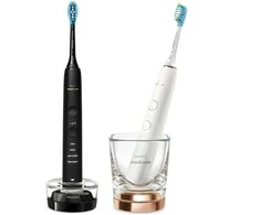 Elektriniai dantų šepetėliai Philips Sonicare DiamondClean 9000, HX9914/57, 2 vnt. (juodas ir baltas)