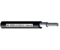 MG0 Photovoltaic cable // MG Wires // 1x6mm2, 0.6/1kV juodas H1Z2Z2-K-6mm2 BK, 50m package