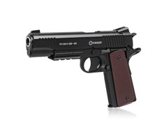 Shots Pneumatinis šautuvo pistoletas Ranger 1911 M45A1 CQBP K.4,5BBS 21 šūvio metalinis SLIDE KWC