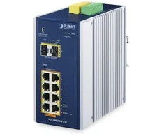 Šakotuvas PLANET DIN-Rail L2+/L3 valdomas valdomas L2+ gigabito Ethernet (10/100/1000) Maitinimas per Ethernet (PoE) Aliuminio, Mėlyna