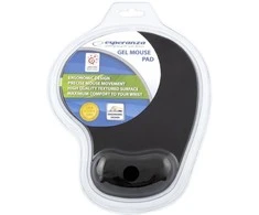 Gelinis pelės kilimėlis su atrama riešui Esperanza EA137K 230x190x20 mm, Juodas