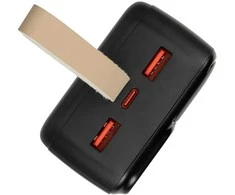 „Rivacase“ nešiojama baterija, 30 000 mAh, USB-C, 20 W, LCD, 1 x USB-C PD, 20 W, 2 x USB-A, QC 3.0, 18 W, juoda