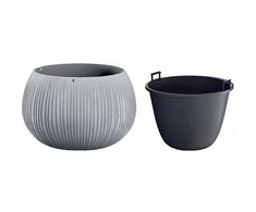 Prosperplast Gėlių vazonas Beton Bowl 19x29cm Pilka