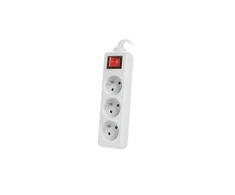 LANBERG PS1-03E-0150-W 1.5M Baltas LANTERGE CURVE 3X 230V PL WITH CIRCUIT BREAKER FULL COPPER