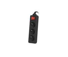 LANBERG PS1-03E-0300-BK 3M Juodas LANTERGE CURVE 3X 230V PL SU GRANDINĖS IŠJUNGIKLIU PILNAS VARINIS