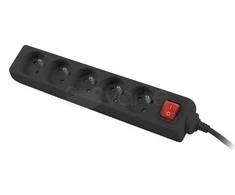 LANBERG PS1-05E-0300-BK 3M Juodas LANTERGE CURVE 5X 230V PL SU GRANDINĖS IŠJUNGIKLIU PILNAS VARIS