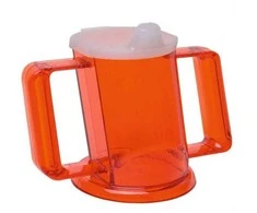 Gėrimo Puodelis - SundO 250ml Dviejų Rankenų Išsiliejimui Atsparus Dangtelis Raudonas