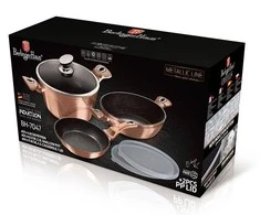 Berlinger Haus Puodų ir keptuvių komplektas, 6 dalių, Berlingerhaus Metallic Line Rose Gold | BH-7047