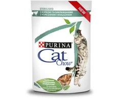 Purina Nestle Drėgnas Kačių Maistas - PURINA Cat Chow Sterilizuotoms Katėms Su Vištiena Ir Baklažanu 85 g