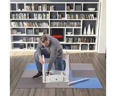 One Fitness Sudedamas kilimėlis treniruotėms HMS MP10 ,šviesiai pilkas-mėlynas-tamsiai pilkas, 60x60x1.0 cm, 9 dalių