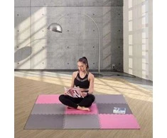 One Fitness Sudedamas kilimėlis treniruotėms HMS MP10 šviesiai pilkas-rožinis-tamsiai pilkas, 60x60x1.0cm (9 dalių)