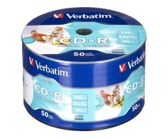 VERBATIM 43794 CD-R Verbatim 50 vnt., 700 MB, 52x, įpakavimas INKJET SPAUSDINTA